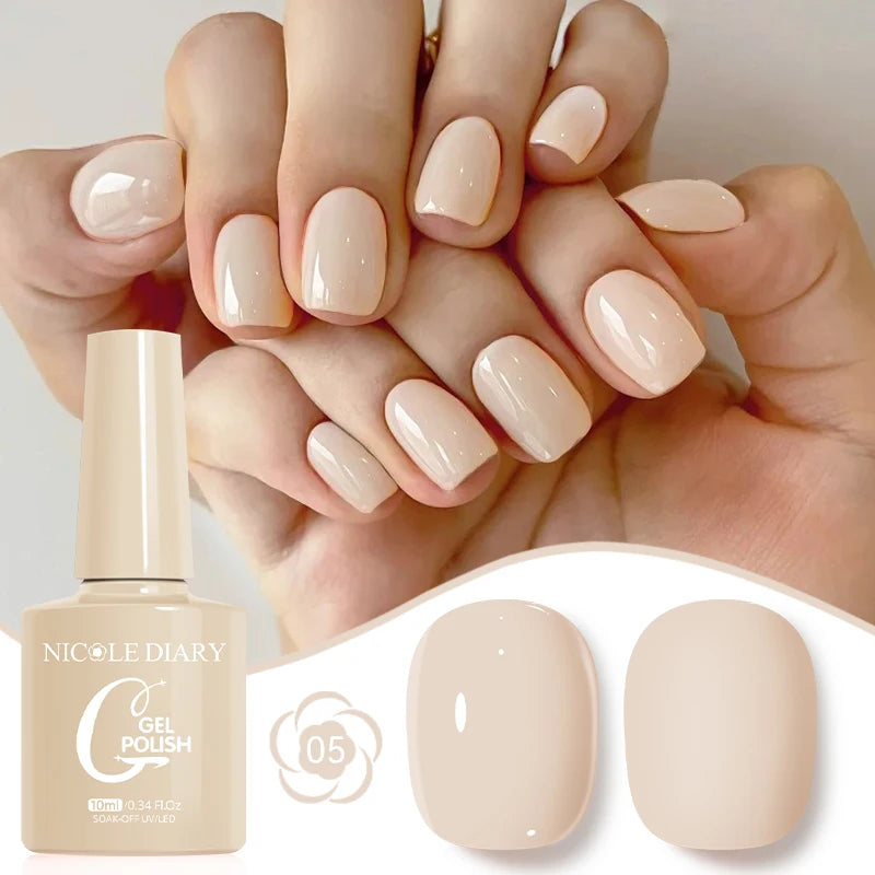 NICOLE DIARY Glass Beads Cat Magnetic Gel Nail Polish Spring Summer Gel Nail Sparkly Gel Varnish Soak off Nail Manicure Art