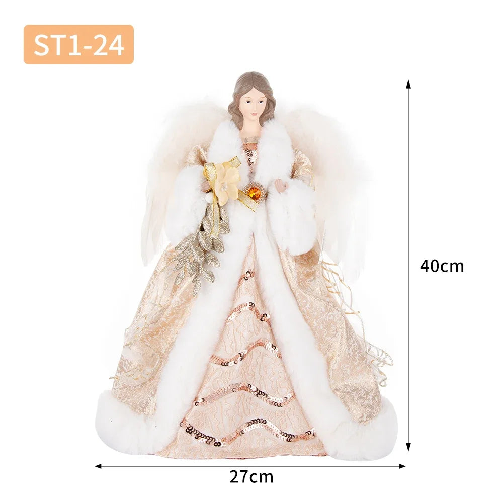 New Arrivals Angel Doll Figurine Christmas Ornaments Crafts with Wing Home Natal Decorations Festive Birthday For Kid Decor