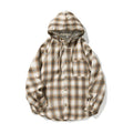TFETTERS Brand Hooded Shirts Mens Plaid Spring Summer 2025 New Vintage Shirts Male Long Sleeve Fashion Streetwear Mans Coat