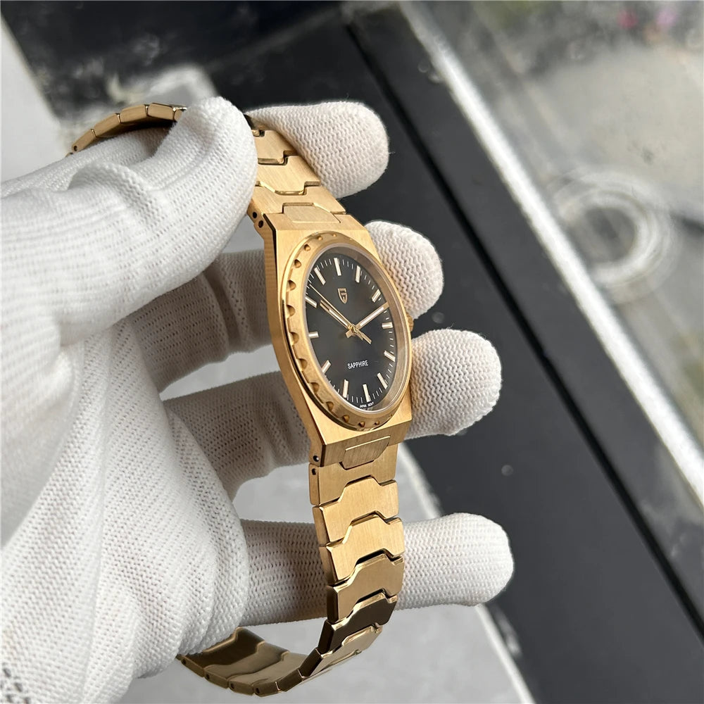 2025 V2 PAGANI DESIGN 222 men's Quartz Watch VJ21 37MM Sapphire Stainless steel Waterproof luminous Watches for men PDYS020