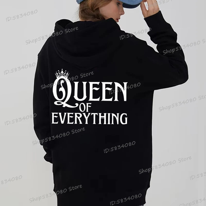 Couple Hoodies Luminous King of Whatever's Left and Queen of Everything Unisex Daily Casual Clothes Women Men Tracksuits Hooded