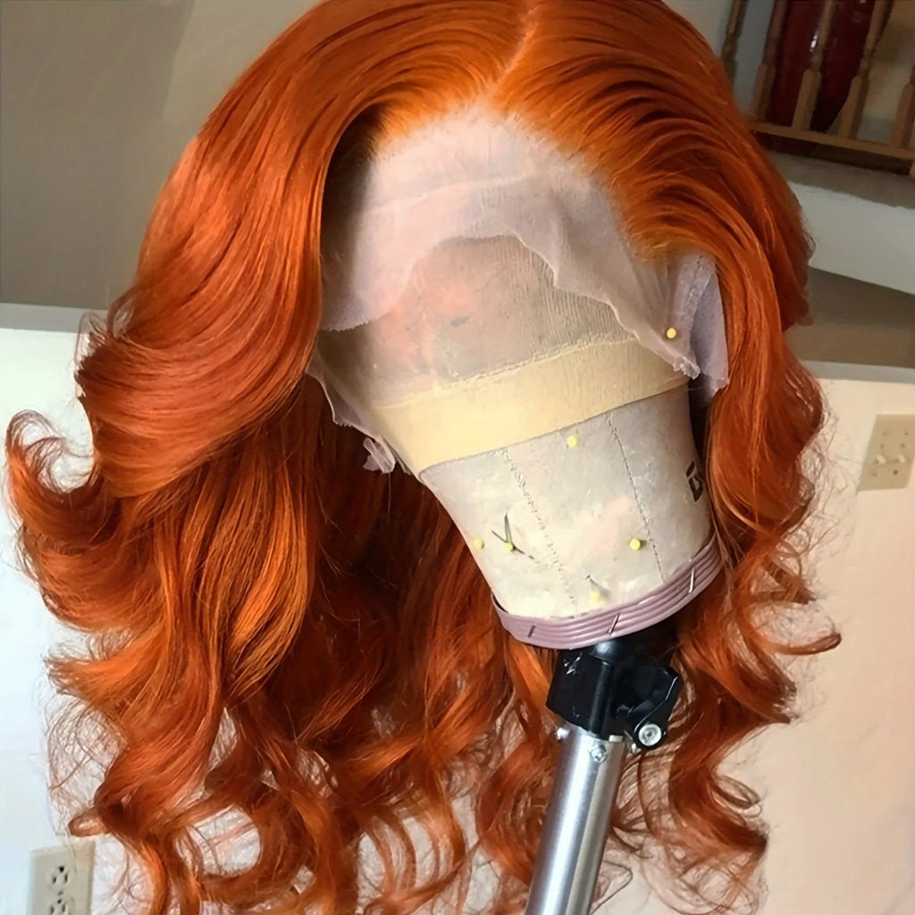 Charisma Synthetic 13*4 Lace Front Wigs Short Wig Orange Ginger Red Colorful Lace Front Wigs For Women Natural Loose Wave Wigs