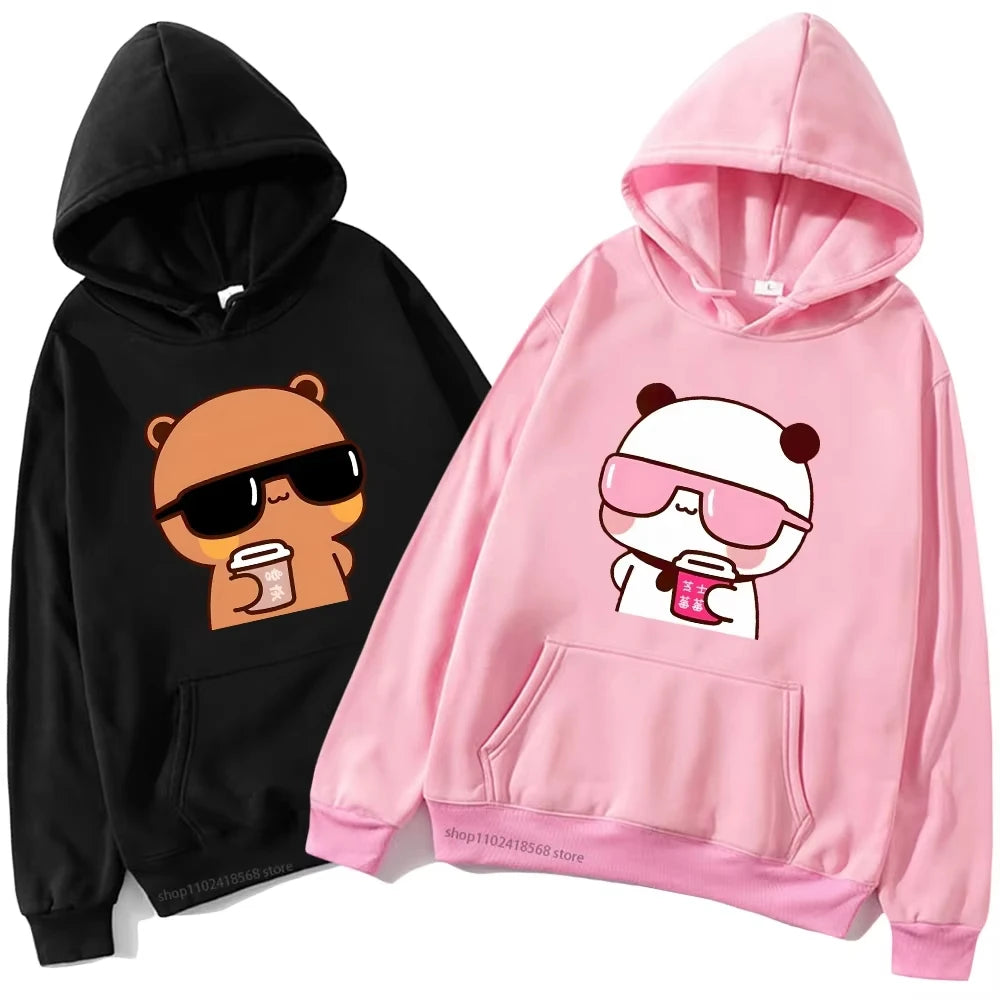 Couple Hoodies  hoodie Sweatshirt Cartoon Kawaii Print Pullover Harajuku Men Women Sudaderas warm fleece hooded