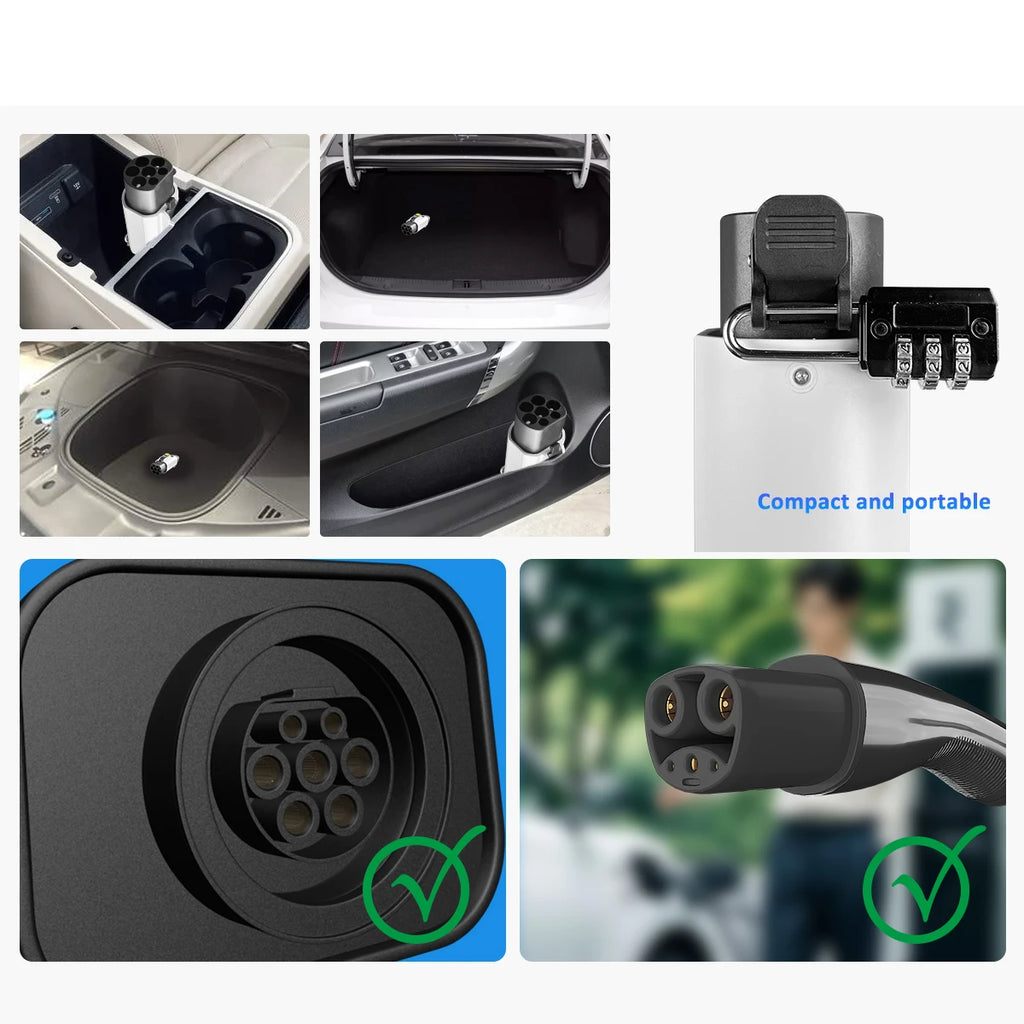 For Tesla charging station Tesl a to GBT Electric Car 250V EV Charger 32A 7KW NACS To GBT With Anti-theft lock Adapter BYD