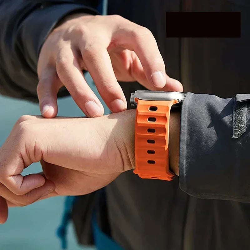 soft Silicone Strap for Apple Watch Ultra/2/3 49mm Serise 11 10 9 8 7 45mm 41mm 46mm 42mm Bracelet iWatch 6 5 4 3 Se/3 44mm 40mm