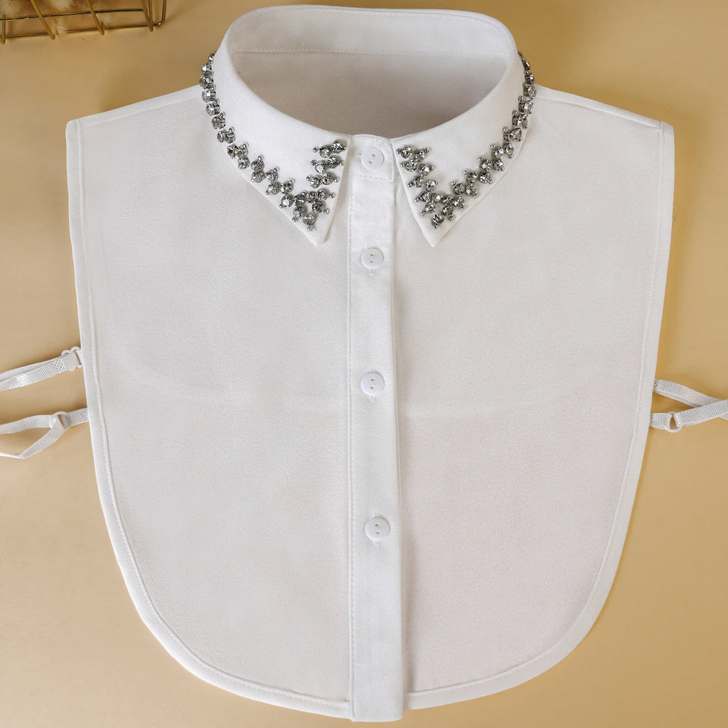 Women's Fashion Solid Color Elegant and Versatile Beaded Detachable Collar for Spring and Summer New Arrivals