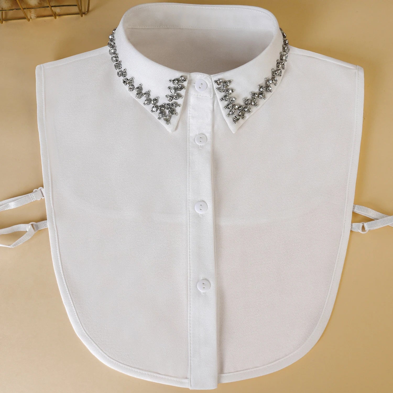Women's Fashion Solid Color Elegant and Versatile Beaded Detachable Collar for Spring and Summer New Arrivals