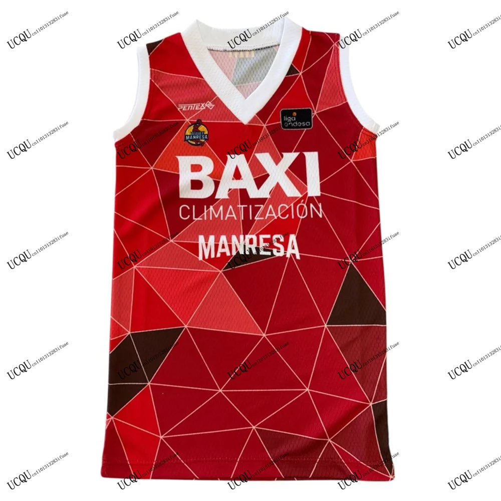 ACB 2025-26 New Arrivals Spain 3D Printed T-Shirt Baxi Manresa Basketball Jersey Home Away Adult KIDS Training Leisure