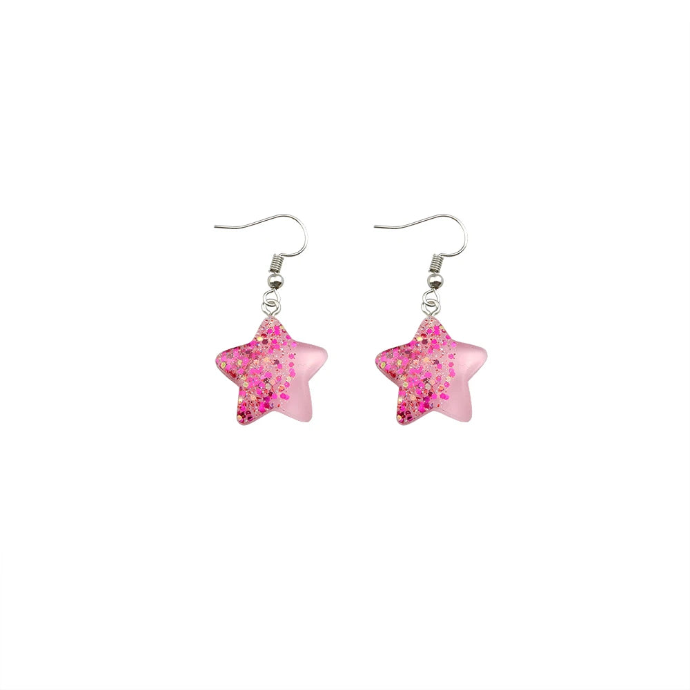 Women Earring Resin Star Drop Earrings Costume Trendy Style Children Girl Gifts Handmade Jewelry Drop Shipping Wholesale