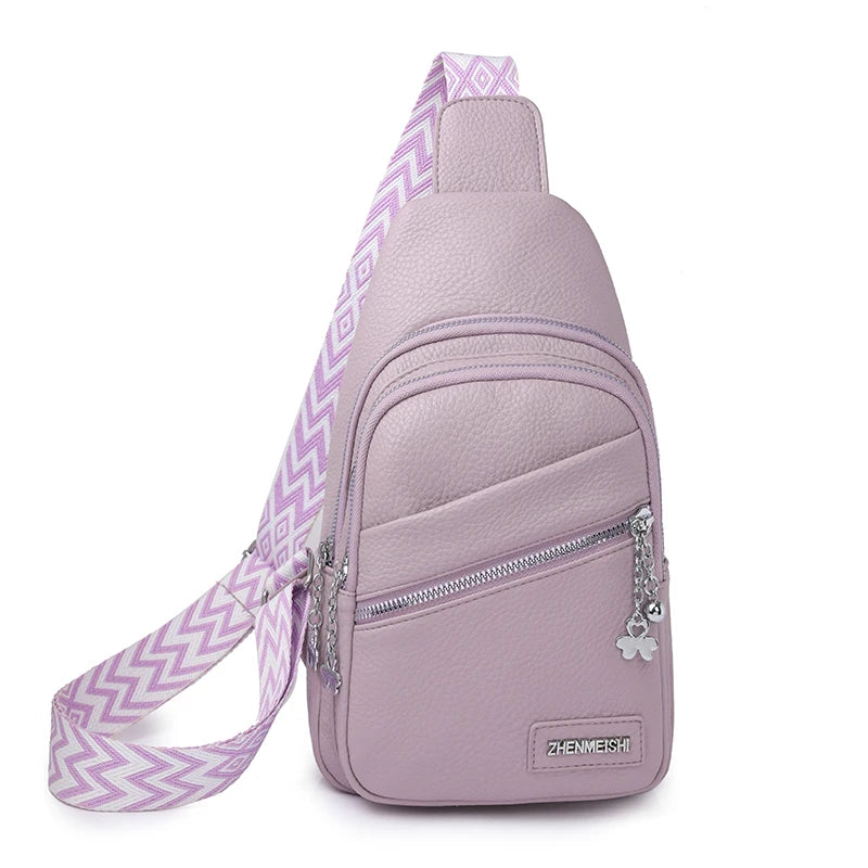 Women Bag Chest Bag Summer Creative Style Shoulder Wear Resistant Messenger Bag PU Leather Crossbody Bag Sling Bags for Woman