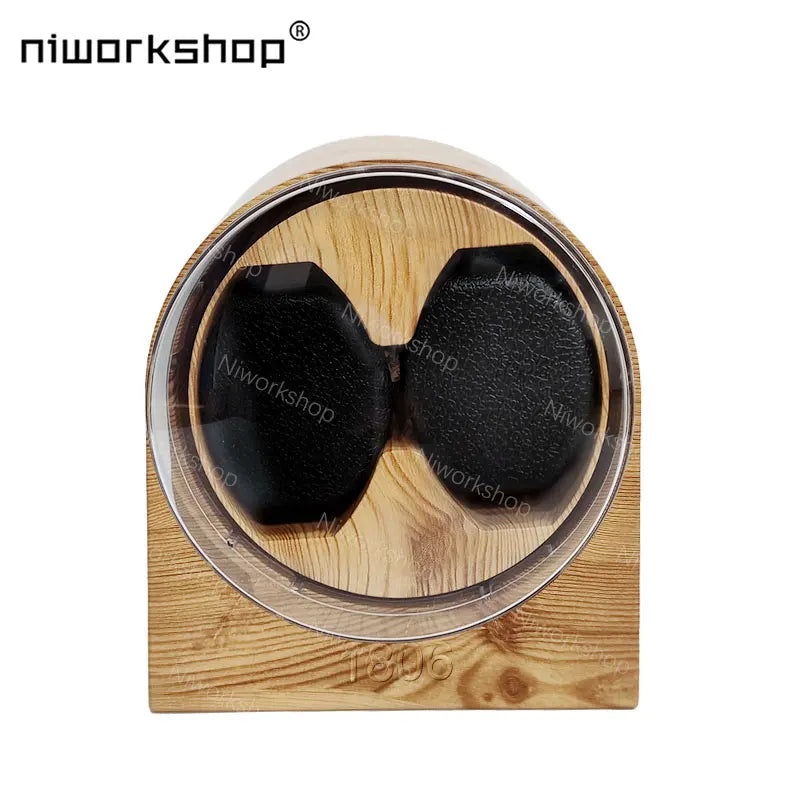 1pc Niworkshop Automatic Watch Winder, 2 Slots Watch Storage Case with Quiet Motor, Soft Pillows for Men's And Women's Watches