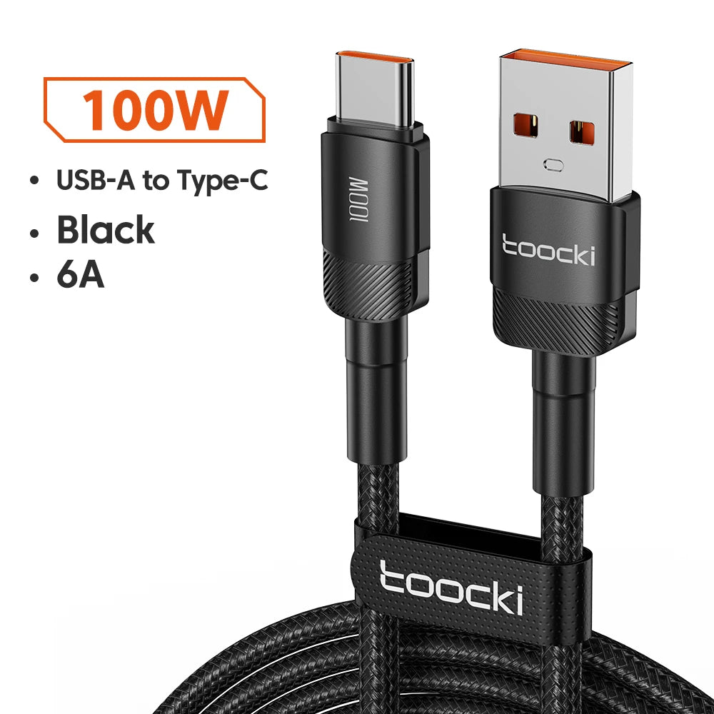 Toocki USB Type C Cable Fast Charging USB C Charger Cord Wire For iPhone 14 13 12 11 Huawei P40 P30 Realme Oppo Oneplus 1m 2m