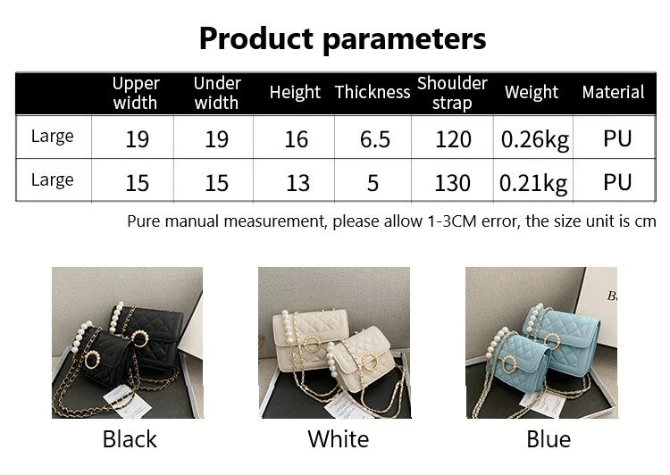 Summer Mini Small Handbags New Tide Pearl Chain Bags Women's Bag Versatile White Single Shoulder Crossbody Handbag