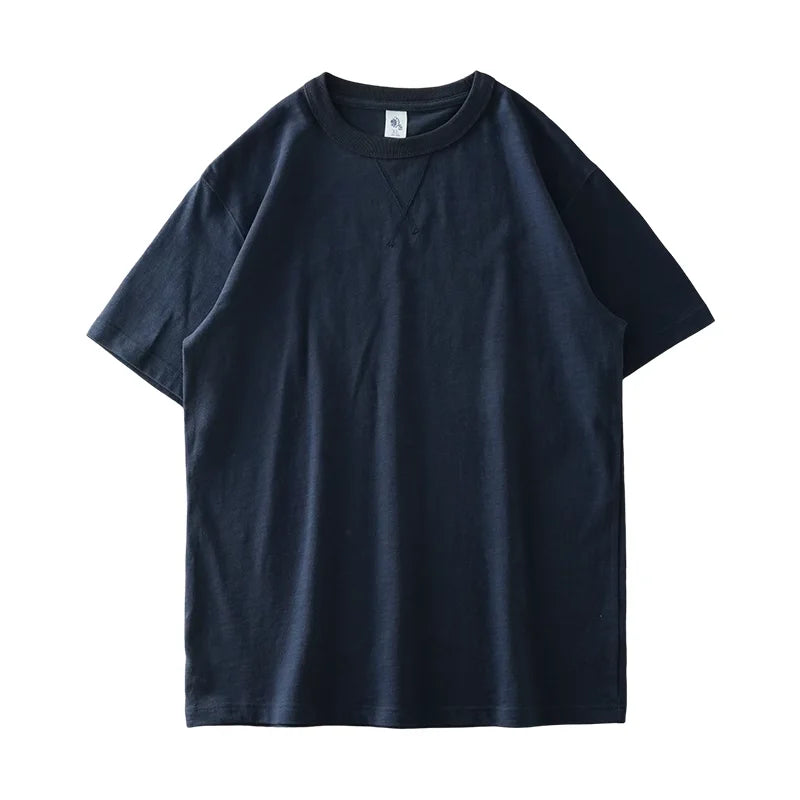 DUKEEN 11.02Oz Heavyweight T-Shirts for Men Summer Pure Cotton Vintage Style Short Sleeve Tops O-Neck Solid color Men's Tee 320G