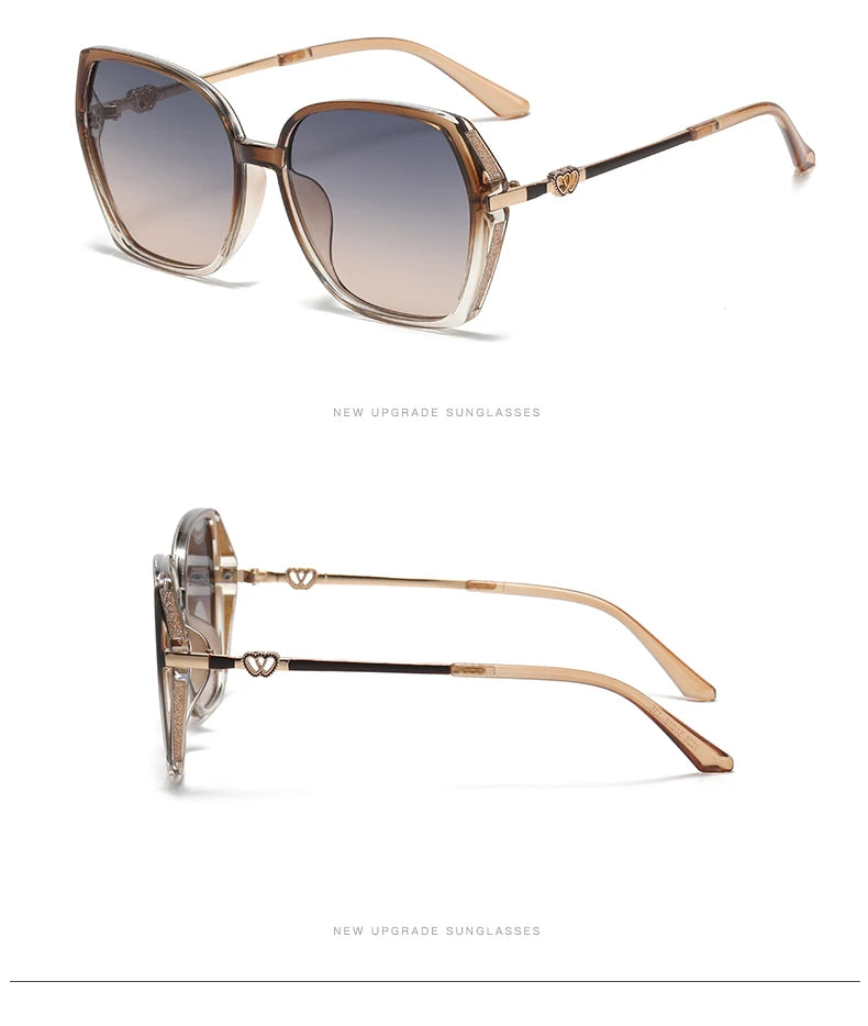 Fashion Large Frame Square Sunglasses Women Trendy Style Sun Glasses For Lady Shades Gradient Oculos UV400 Streetwear Eyewear