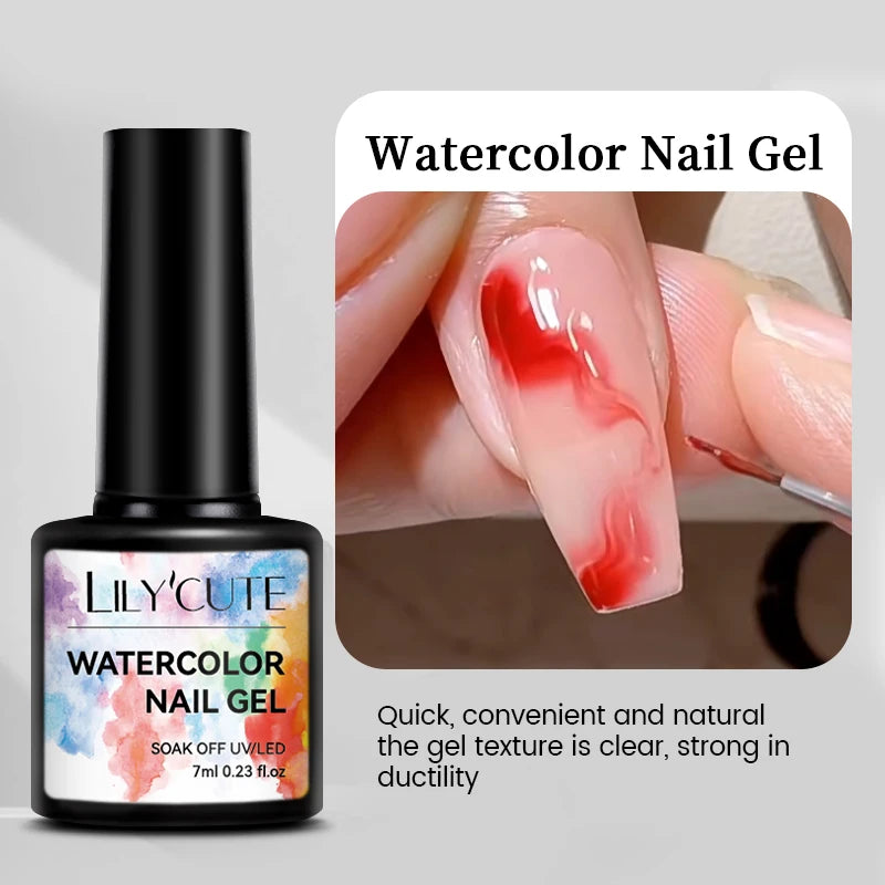 LILYCUTE 7ML Black White Color Gel Nail Polish Summer Colorful Gel Nail Art Semi Permanent UV Gel Soak Off UV LED Gel Varnishes