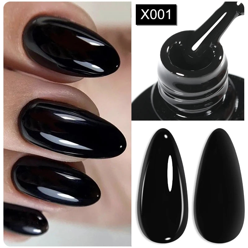 LILYCUTE 7ML Black White Color Gel Nail Polish Summer Colorful Gel Nail Art Semi Permanent UV Gel Soak Off UV LED Gel Varnishes