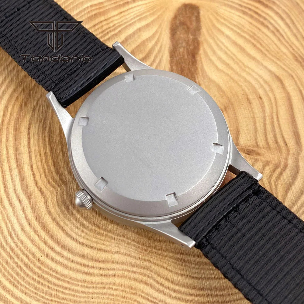 Tandorio Mechanical 40mm 50-Fathoms Style Men Watch Miyota8215/PT5000 Movt Domed Sapphire Glass Waterproof Wristwatch Luminous