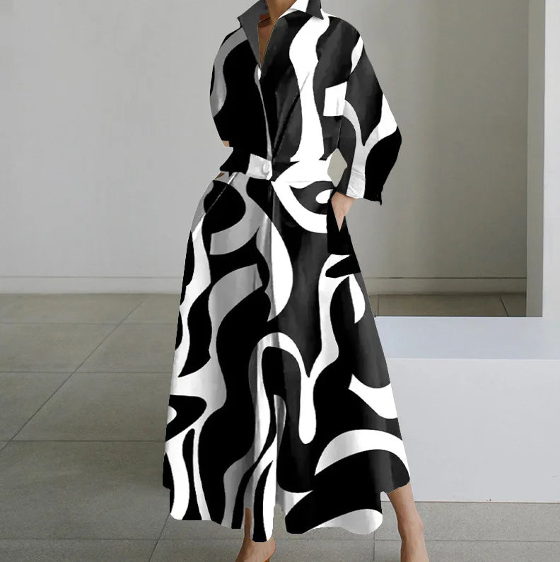 Women's Summer Dress Plus Size Commuter Polo Neck Loose Fit New Elegant Trendy Minimalist Fashionable Niche Versatile Casual Fit