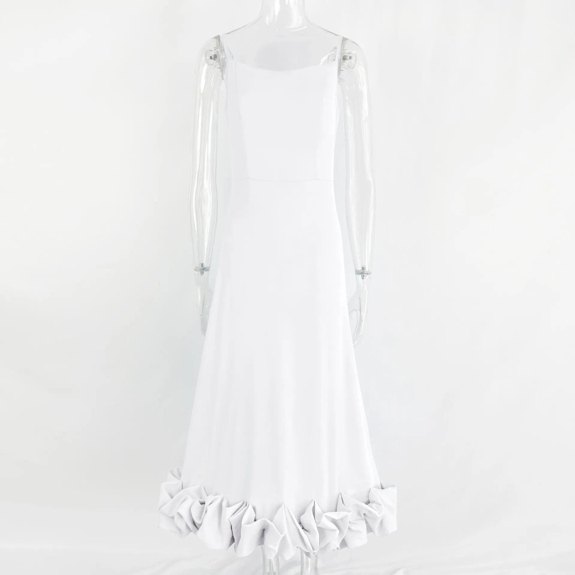 Putao Prom Dresses Fashion Square Empire Summer Party Dress Tea Length Sleeveless Chiffon Ruched Formal Evening Gowns платье жен