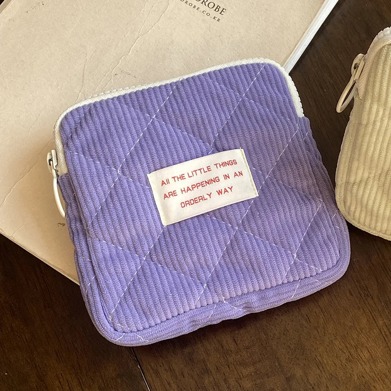 Women Small Cosmetic Bag Zipper Girls Mini Sanitary Napkins Makeup Lipstick Bags Travel Earphone Coin Organizer Pouch Bags