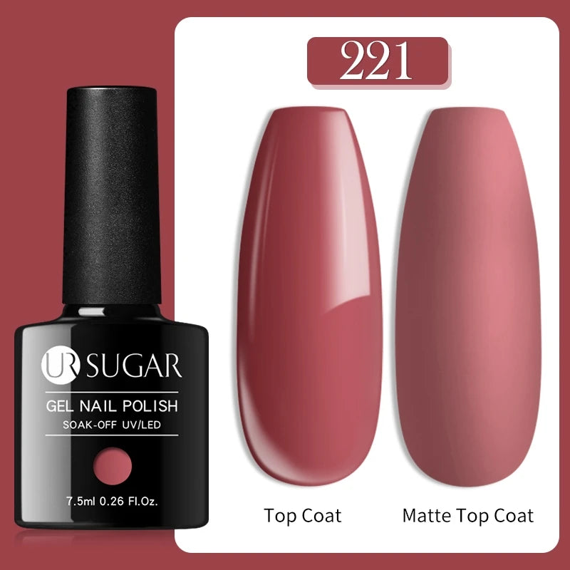 UR SUGAR 1-step Gel Polish 12ML Glitter Nail Spring Summer White Nude Pink Gel Nail Polish 3 IN 1 No Need Base Gel and Top Coat