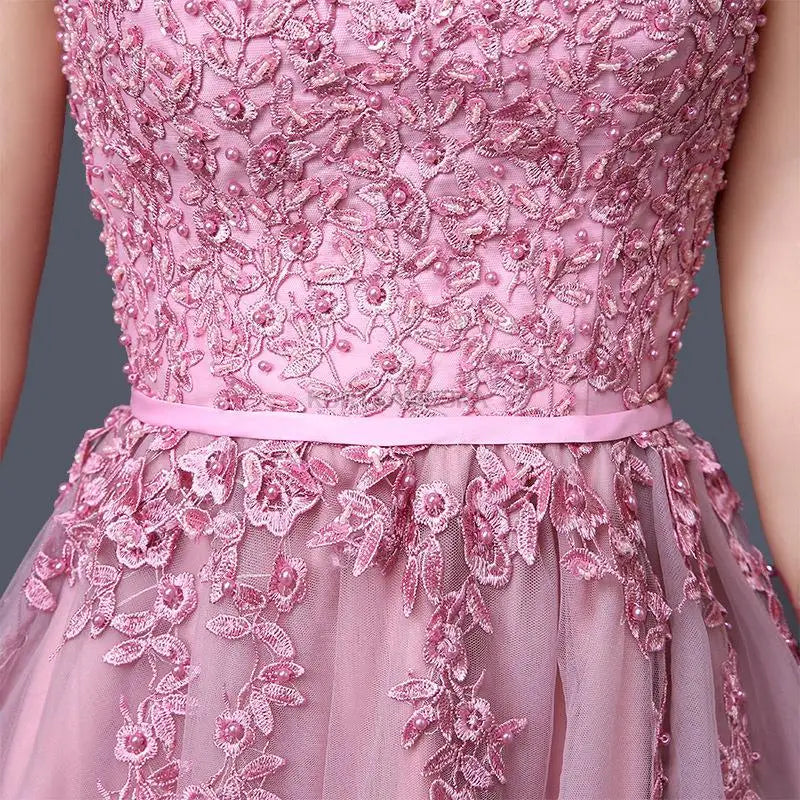 Embroidery Lace Beading Chiffon Long Evening Dresses for Women Summer 2024 Elegant Sexy Perspective Birthday Wedding Party Dress