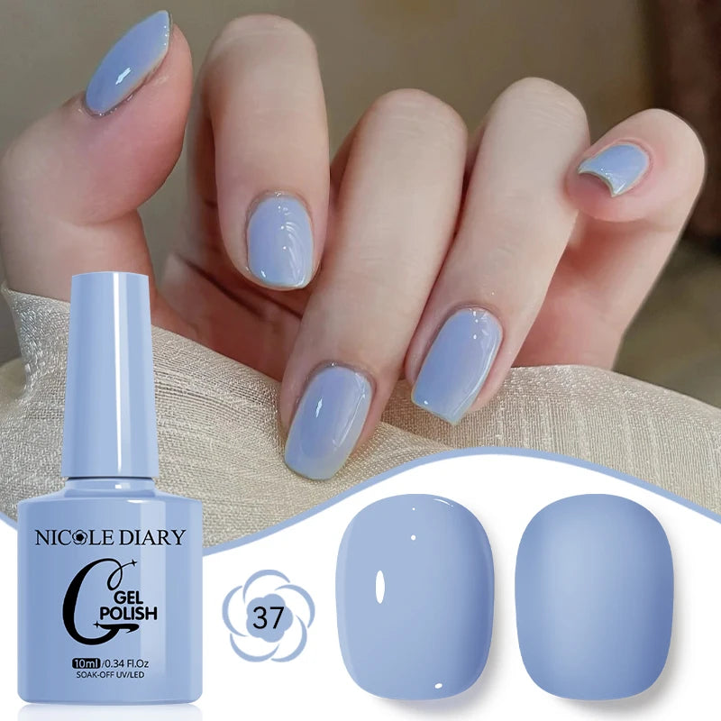 NICOLE DIARY Glass Beads Cat Magnetic Gel Nail Polish Spring Summer Gel Nail Sparkly Gel Varnish Soak off Nail Manicure Art