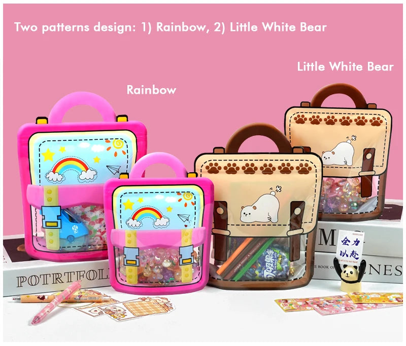 20/50PCS Children's Day Portable Seal Bag New Cartoon Schoolbags Shape Cookie Candy Bags For Kids Birthday Graduation Party Gift