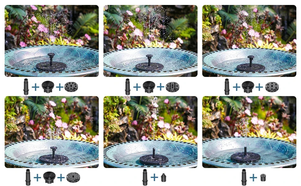 Solar Water Fountain Pool Pond Waterfall Garden Decoration Outdoor Bird Bath Mini Powered Fountain Pump For Yard Patio