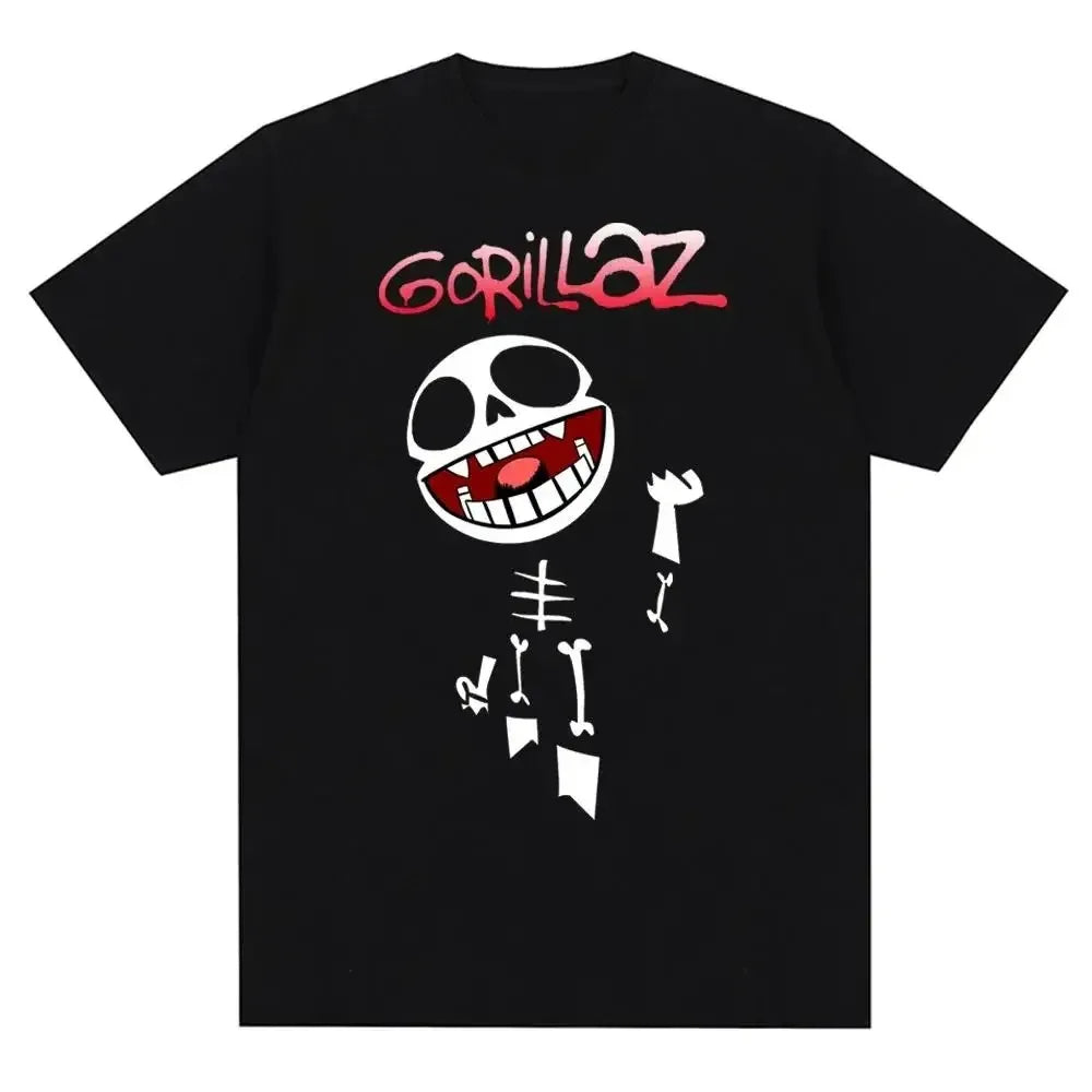 Music Band Gorillazs Punk Rock Print T Shirt 90s Casual Fashion Short Sleeve T Shirt Unisex Harajuku Kawaii T-shirt Y2K Clothing