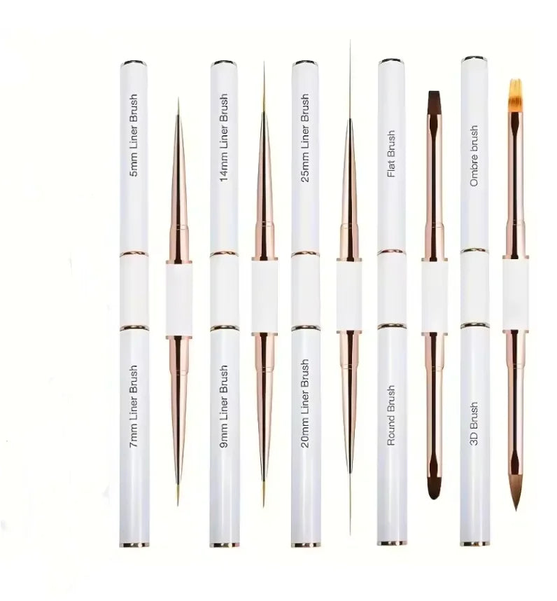 5Pcs Dual End Nail Art Pen Brushes Double-Ended Nail Art Brushes For Long Lines Professional nail tools