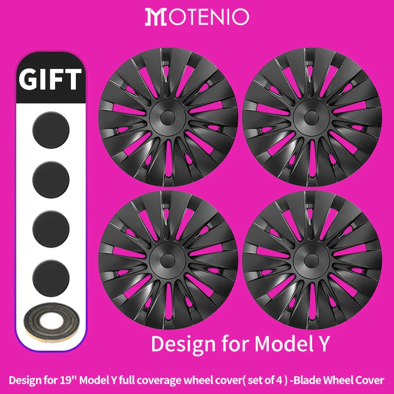 4PCS Design for TESLA Model Y 2020-2024 Vehicle Full Coverage Storm Wheel Cover Cap 19 Inches Wheel Hubcap Automobile Accessorie