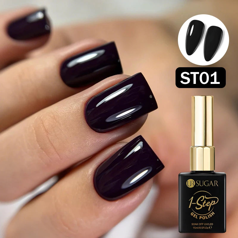 UR SUGAR 15ml 1 Step Gel Polish  Nail Art Manicure 3 IN 1 Gel Soak Off LED UV Gel Nail Varnishes No Need base top gel