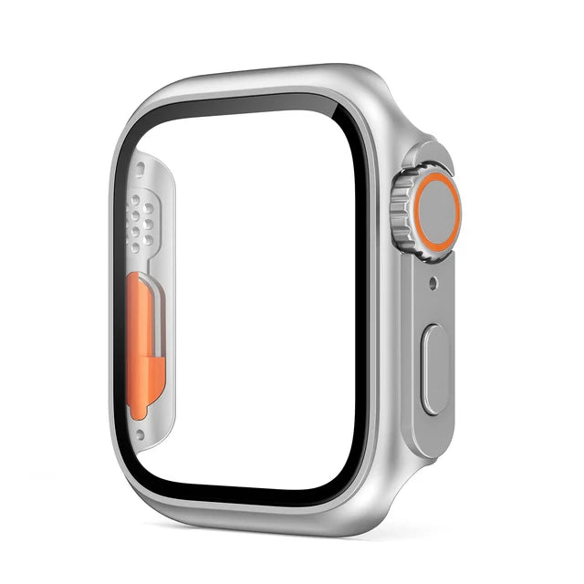 Glass+Case for Apple Watch 44mm 45mm 41mm 40mm 42mm 38mm Screen Protector Cover Change Ultra Bumper iWatch Series 9 8 7 SE 6 5 3