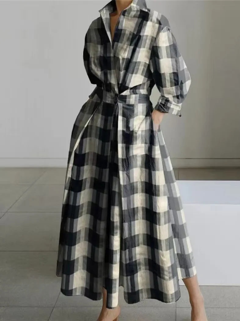 Women's Summer Dress Plus Size Commuter Polo Neck Loose Fit New Elegant Trendy Minimalist Fashionable Niche Versatile Casual Fit