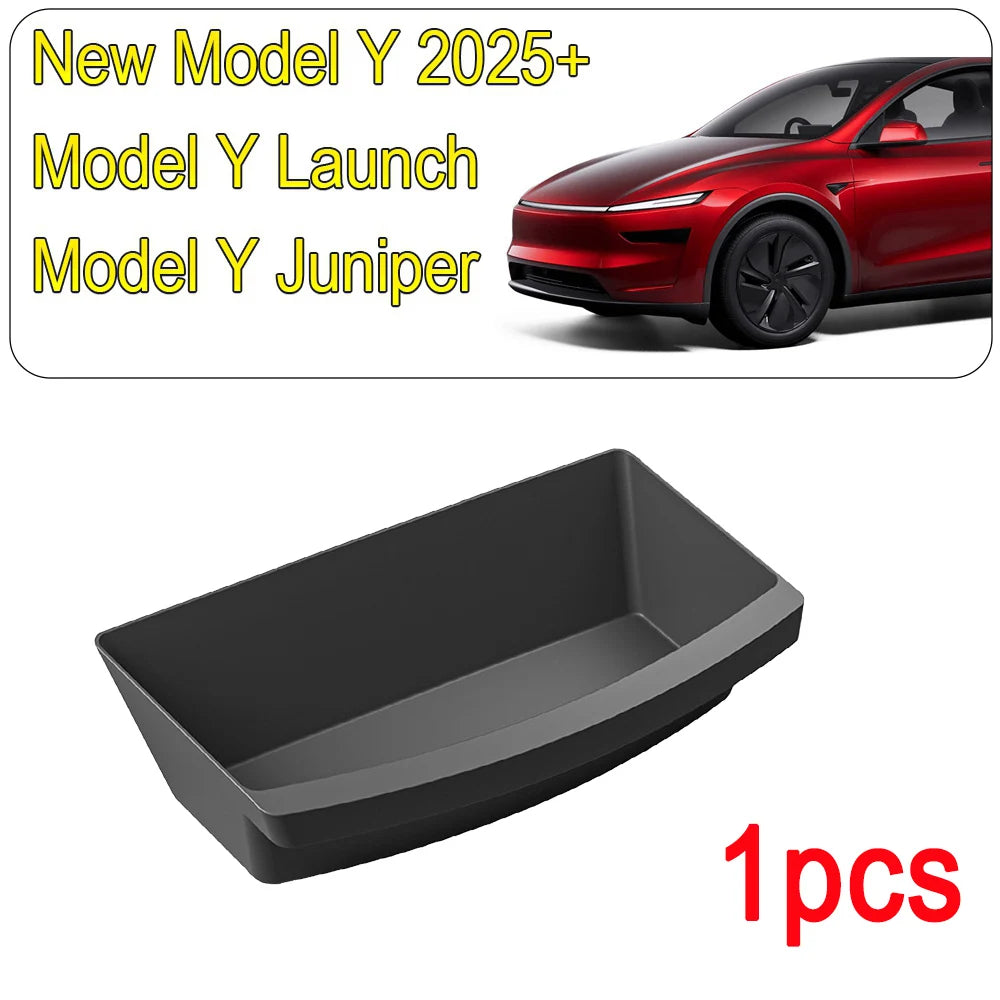 Underseat Storage Box Organizer for Tesla Model Y Juniper 2025 Front Rear Under Seat Organizer Waterproof Bin Travel Accessories