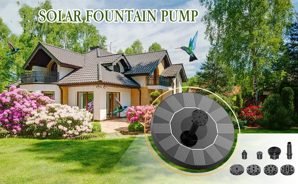 Solar Water Fountain Pool Pond Waterfall Garden Decoration Outdoor Bird Bath Mini Powered Fountain Pump For Yard Patio