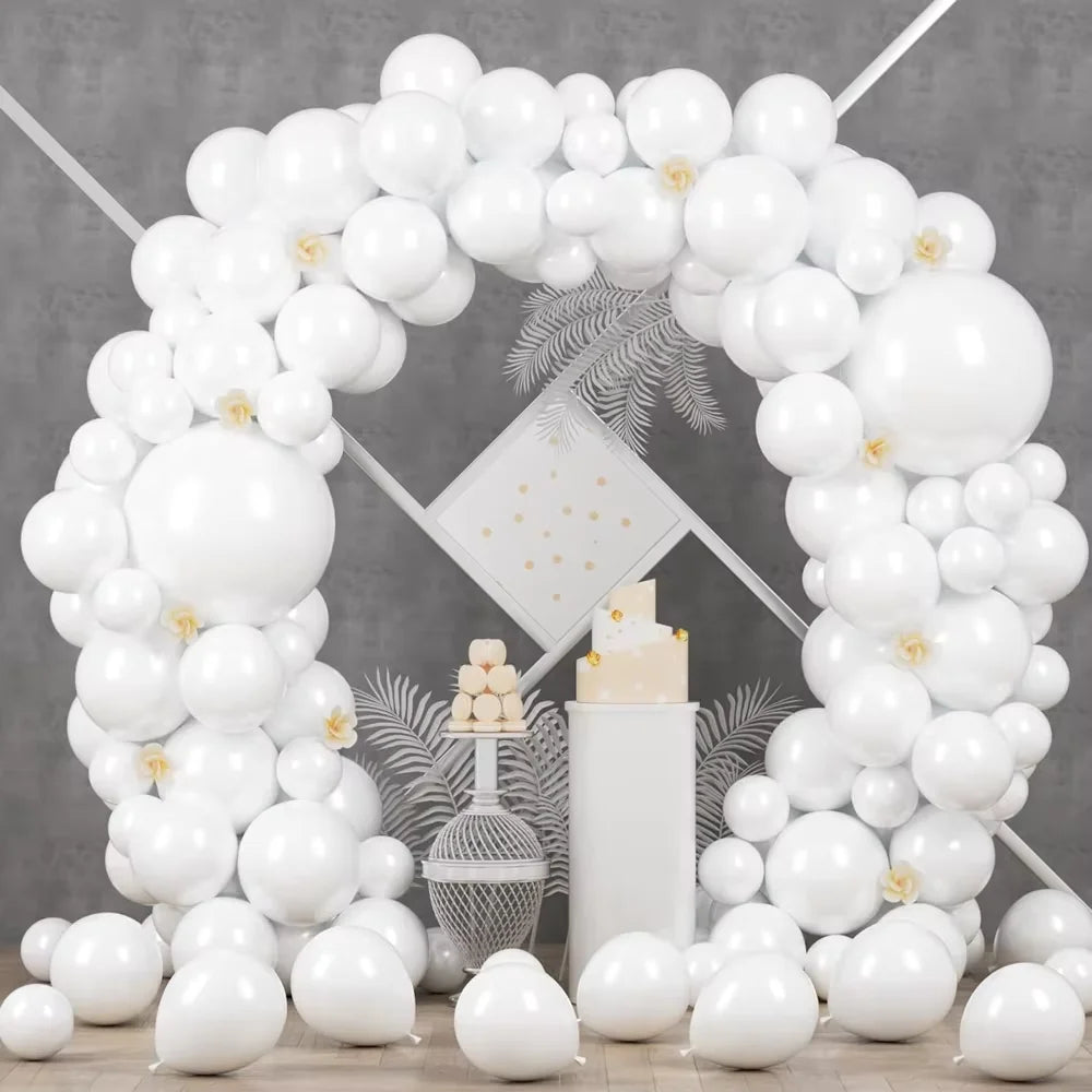 95Pcs White Balloon Wreath Arch Kit for Weddings Birthdays Graduation Bridal Baby Showers - Decorative Balloon Set