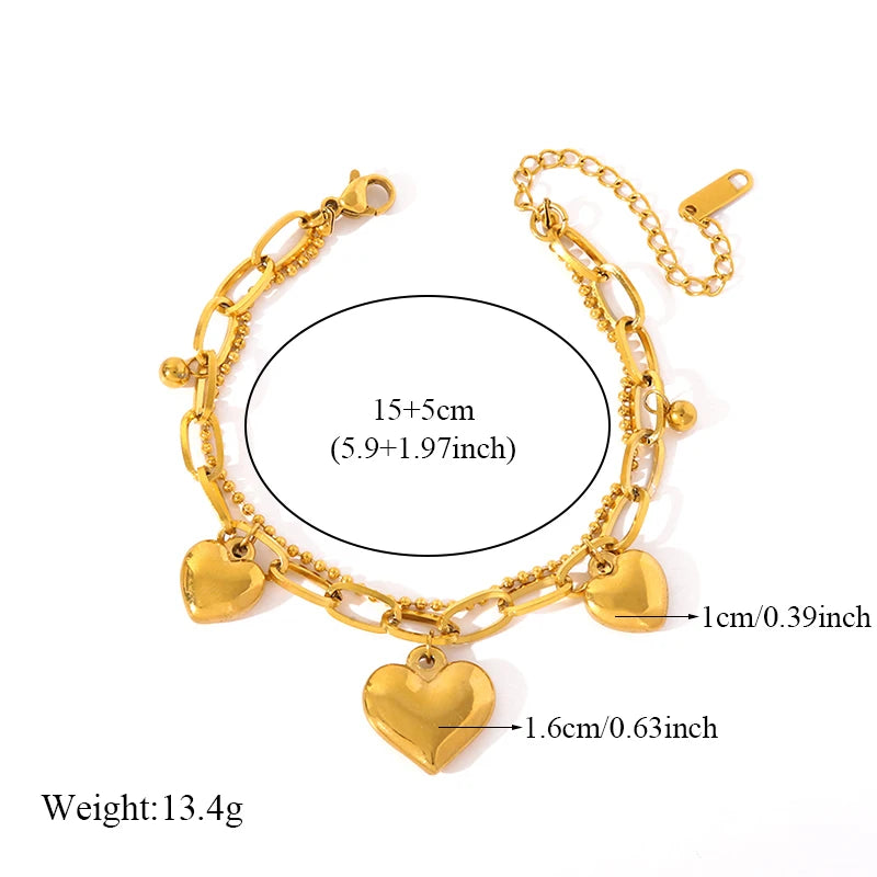 EILIECK 316L Stainless Steel Gold Color Bangles Bracelet For Women New Trendy Wrist Chain Waterproof Jewelry Gift Party Bijoux