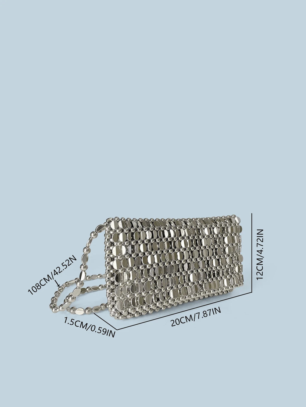Summer New Blingbling Retro Silver Hollow Design Handmade Beaded Flip Phone Bag