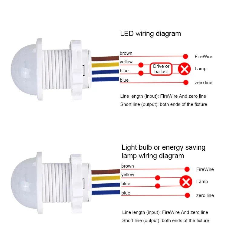 6PCS Infrared Body Sensor Switch 110V 220V Automatic Induction Switch PIR Sensor Detector Switch For Ceiling Lamp LED Lighting