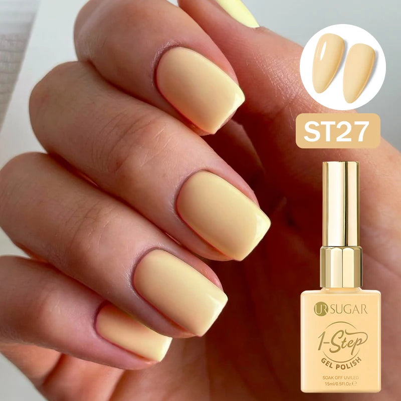 UR SUGAR 15ml 1 Step Gel Polish  Nail Art Manicure 3 IN 1 Gel Soak Off LED UV Gel Nail Varnishes No Need base top gel