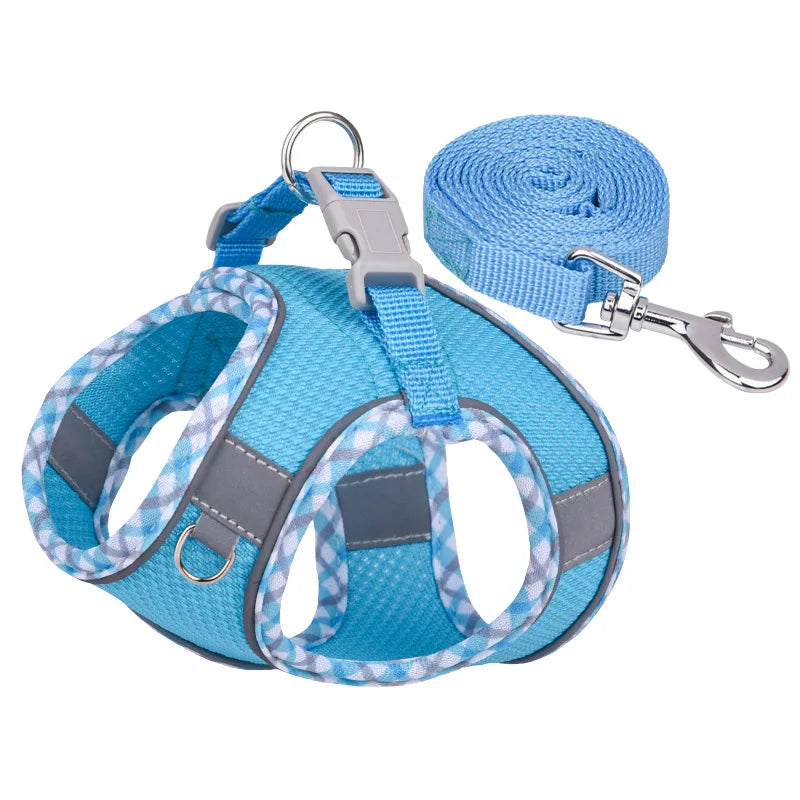 New Arrivals Cat Dog Harness and Leash Set Reflective Breathable Pet Vest Harnesses for Small Dogs Cats Outdoor Walking Puppy