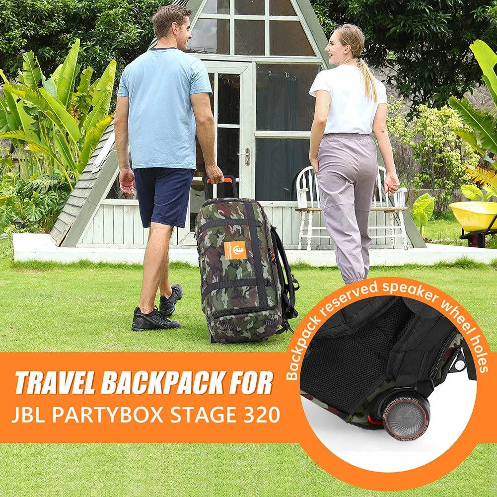 Speaker Carry Backpack For JBL Partybox Stage 320 BT Speaker Carrying Case Shockproof Portable Speaker Carry Tote Bag Backpack