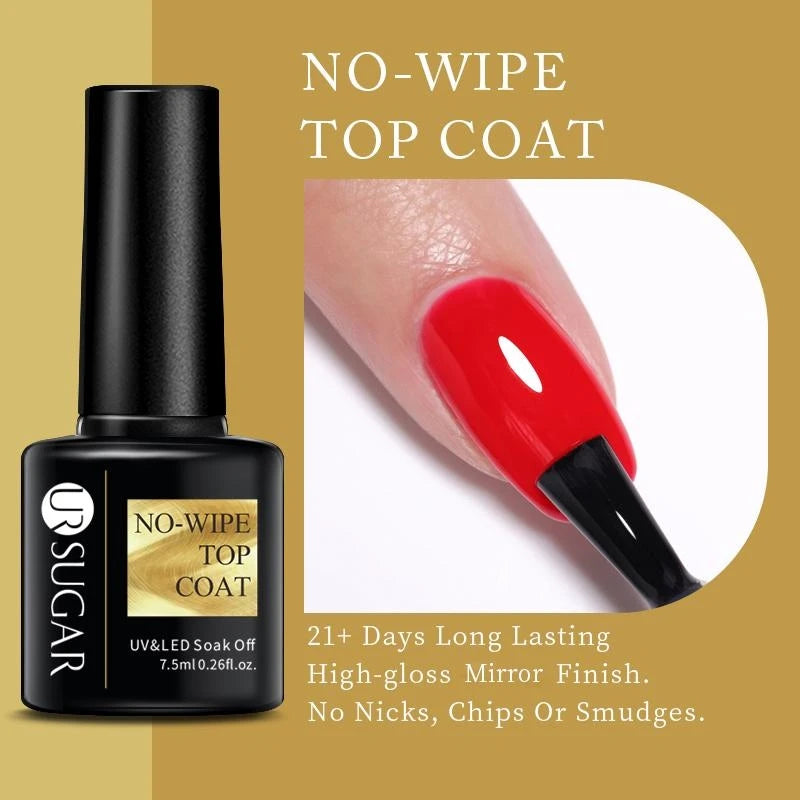 UR SUGAR 1-step Gel Polish 12ML Glitter Nail Spring Summer White Nude Pink Gel Nail Polish 3 IN 1 No Need Base Gel and Top Coat
