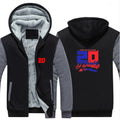 2025 Autumn Winter FABIO QUARTARARO WITH SIGNATURE Print Cold Prevention Warm Hooded Coat Men Splicing Sleeve Thickened Hoodies