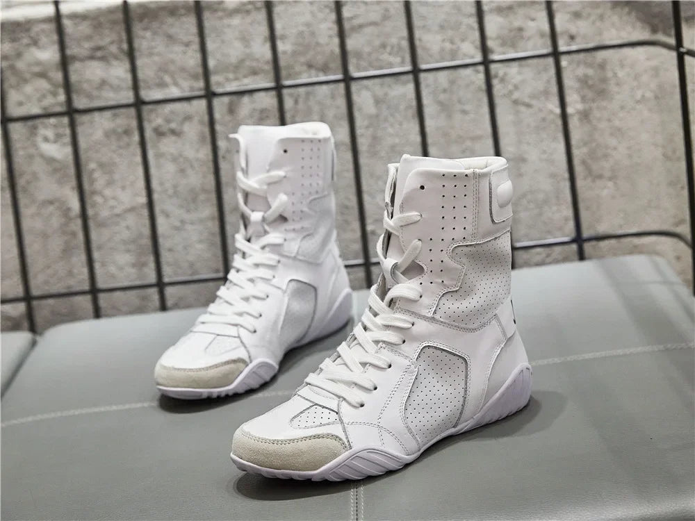 Women Genuine Leather White High Top Sneakers Spring Summer Women Casual Shoes Fashion Breathable Solid Color Flat with Shoes