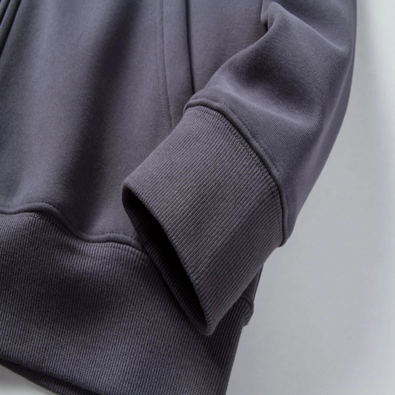 Solid Color Hoodie Men Fashion Zip Up Long Sleeve Oversized Jacket Coat Harajuku Gothic Hooded Sweatshirt Y2K Teen BP13813