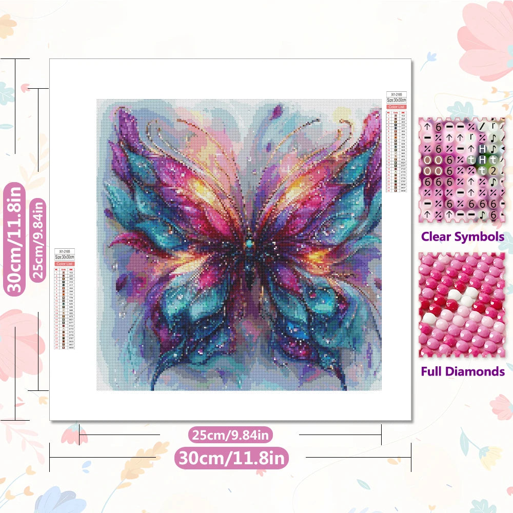 Frameless, DIY 5D Diamond Painting Butterfly Full Drill Mosaic Animal Crafts Art Supplies Embroidery New Arrivals Home Decoratio